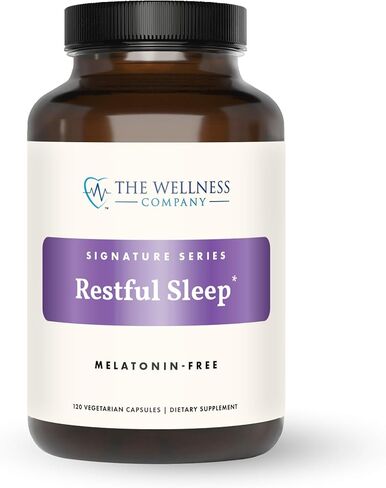 The Wellness Company Restful Sleep - Melatonin-Free, Deep Sleep, REM Support, Non-Habit Forming - Kava, Rafuma Leaf, Ashwagandha & Valerian Root | 120ct (2 Month Supply) in Kuwait
