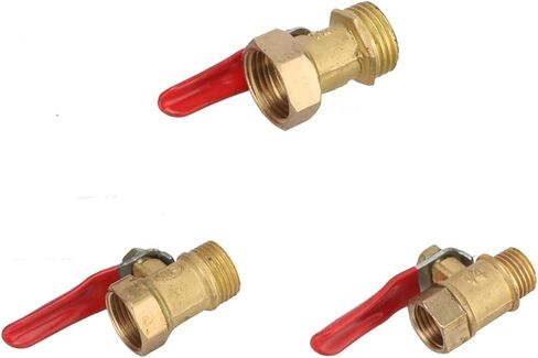 1/4'' 3/8'' 1/2" Male to Female Thread Brass Ball Valve Agriculture Garden Water Pipe Switch Water Flow Waterstop Connector 2Pcs(1/2"-Yellow-02) in Kuwait