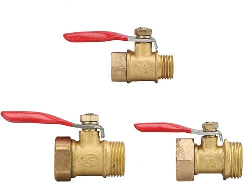 1/4'' 3/8'' 1/2" Male to Female Thread Brass Ball Valve Agriculture Garden Water Pipe Switch Water Flow Waterstop Connector 2Pcs(1/2"-Yellow-02) in Kuwait
