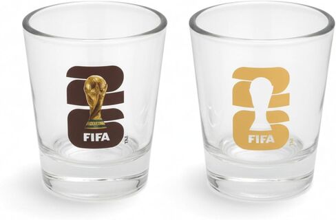 الإصدار الرسمي لكأس العالم FIFA 2026 - كؤوس الكأس 1.7 أونصة (مجموعة من 2) - عنصر لهواة التجميع لمرة واحدة في العمر - مثالي للبوابات الخلفية أو حفلات FIFA أو المانكاف أو الحانات هدية لمحبي كرة القدم in Kuwait