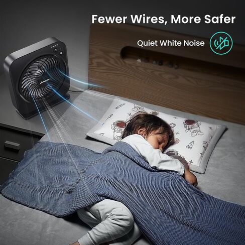 مروحة طاولة AMACOOL، مروحة صندوقية مقاس 12 بوصة مع 3 سرعات ومؤقت 8 ساعات، جهاز تدوير هواء هادئ بزاوية 270 درجة، مروحة سطح المكتب لغرفة النوم والحمام والمكتب والمطبخ، ومحول تيار متردد متضمن، ذو علامة تجارية مشتركة مع Cmyfato-Black in Kuwait