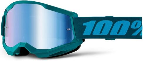 100% Strata 2 Sand Motocross & Mountain Bike Goggles - MX and MTB Racing Protective Eyewear (Black - Smoke Lens) in Saudi Arabia