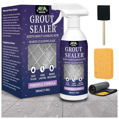 Meuvcol Grout Sealer,17.6 OZ Waterproof Grout Sealer for Shower, Floor, Kitchen - 100% Safe Tile Sealer Spray - Long Lasting Clear Grout Sealant for Stone, Bathroom, Marble - Indoor & Outdoor in Kuwait