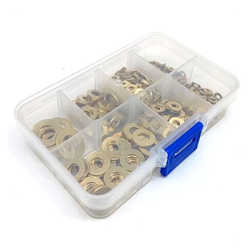 700pcs Solid Brass Copper Flat Washer Plain Gasket Ring Pad Mix Size M2 M2.5 M3 M4 M5 M6 M8 Assortment Kit Set Box in Saudi Arabia