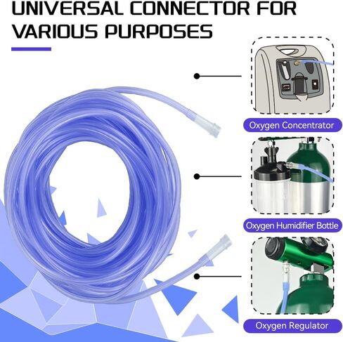 Oxygen Tubing Non Kinking & Crush Resistant, Purple Oxygen Hose with Standard Connectors for Cannula Nasal Tubing and Oxygen Concentrator, Latex-Free, 6-Channel Design (50ft) in Saudi Arabia