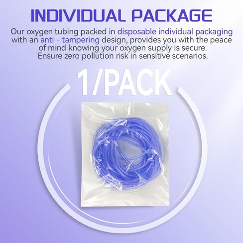 Oxygen Tubing Non Kinking & Crush Resistant, Purple Oxygen Hose with Standard Connectors for Cannula Nasal Tubing and Oxygen Concentrator, Latex-Free, 6-Channel Design (50ft) in Saudi Arabia
