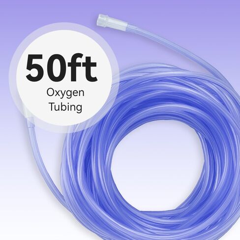 Oxygen Tubing Non Kinking & Crush Resistant, Purple Oxygen Hose with Standard Connectors for Cannula Nasal Tubing and Oxygen Concentrator, Latex-Free, 6-Channel Design (50ft) in Saudi Arabia