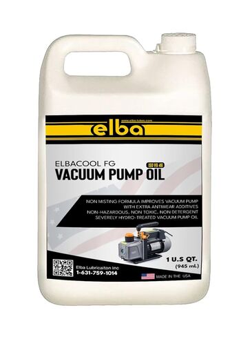 زيت مضخة التفريغ ELBACOOL من الفئة الغذائية، ISO VG 46، صناعي، معالج مائيًا، شفاف، متوافق مع Edwards، Welch، LEYBOLD، AGILENT. أنظمة السيارات والكهرباء والميكانيكا. 1 جي إل صنع في الولايات المتحدة الأمريكية in Saudi Arabia