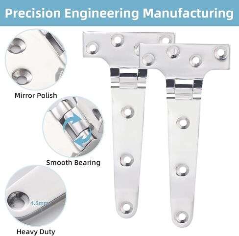مفصلات T من الفولاذ المقاوم للصدأ 316 شديدة التحمل، من الدرجة البحرية، عبوتان مع براغي للقوارب والخزائن والأبواب والمقطورات والبوابات in Kuwait