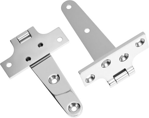 QWORK 316 Stainless Steel Marine Grade T Hinges, 4 Set 6'' x 3'' Boat Hatch Hinges with Screws, Corrosion-Resistant Casting Cabinet Hardware Door Hinge for Marine, Yachts, Doors, and Cabinets in Saudi Arabia