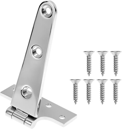 QWORK 316 Stainless Steel Marine Grade T Hinges, 4 Set 6'' x 3'' Boat Hatch Hinges with Screws, Corrosion-Resistant Casting Cabinet Hardware Door Hinge for Marine, Yachts, Doors, and Cabinets in Saudi Arabia