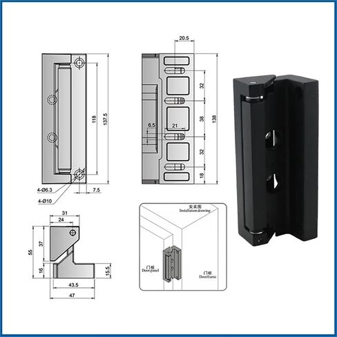 Zinc Alloy Heavy-Duty Protruding Door Hinges for Industrial Automation Equipment Machinery 1Pcs in Saudi Arabia