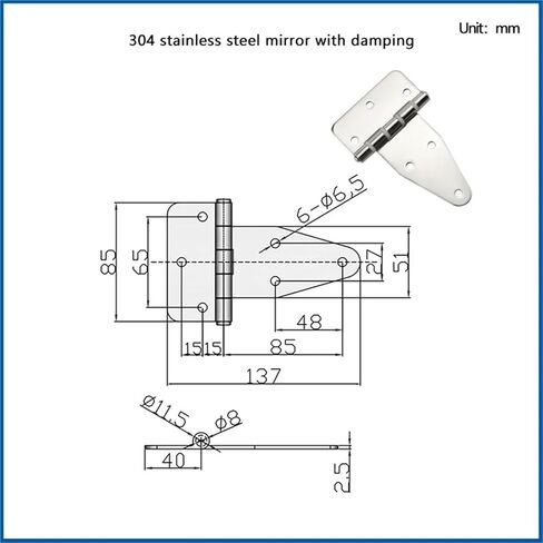 Thickened Equipment Mechanical Connector Flat Folding Door Cabinet Hinge 304 Stainless Steel 1Pcs(304 SS-1A) in Saudi Arabia