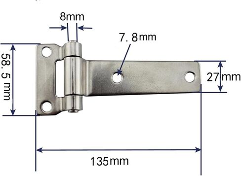 4PCS T Hinge Heavy Duty Marine Boat Yachts Stainless Steel Door Hinges 135x58x27mm Boat Yacht Accessories in Saudi Arabia