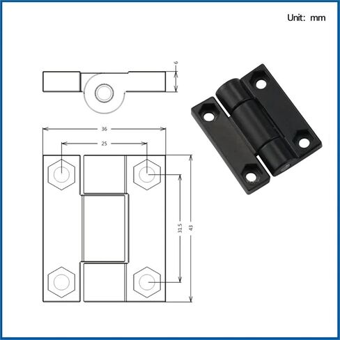 Square Torque Damping Hinge Zinc Alloy Industrial Electrical Equipment Thickened Accessories 1Pcs in Saudi Arabia