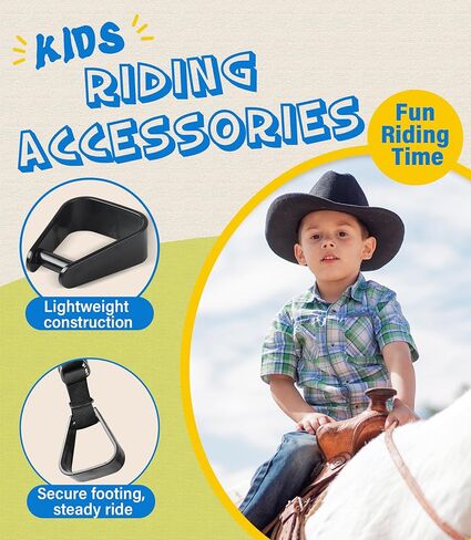 2pcs Kids Safety Western Stirrups, Horse Riding Stirrups Equestrian Training Tool, Children Western Riding Accessory in Kuwait