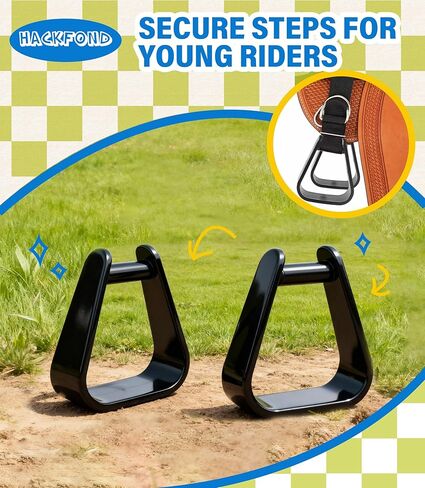 2pcs Kids Safety Western Stirrups, Horse Riding Stirrups Equestrian Training Tool, Children Western Riding Accessory in Kuwait