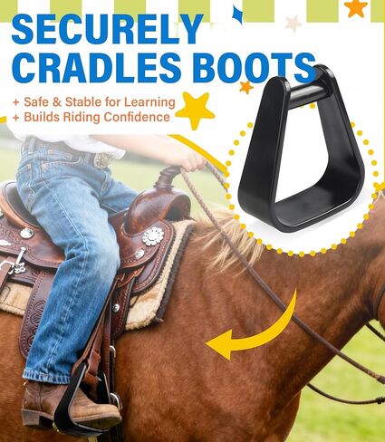 2pcs Kids Safety Western Stirrups, Horse Riding Stirrups Equestrian Training Tool, Children Western Riding Accessory in Kuwait