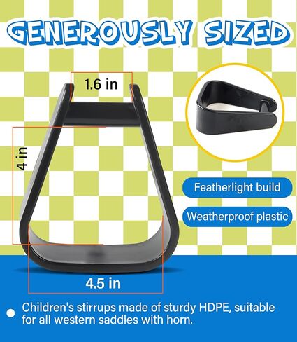 2pcs Kids Safety Western Stirrups, Horse Riding Stirrups Equestrian Training Tool, Children Western Riding Accessory in Kuwait
