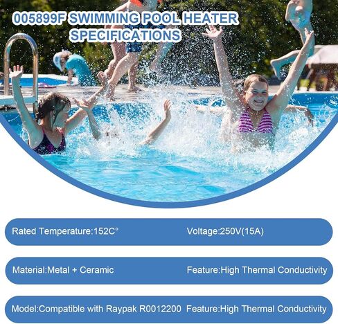 005899F صمام قطع حراري 152 درجة مئوية، متوافق مع Raypak 005899F Zodiac R0012200 مجموعة استبدال مفتاح تشغيل سخان حمام السباحة، قطع غيار سخان حمام السباحة، ملحقات وصلة الصمامات الحرارية، قطعتان in Kuwait