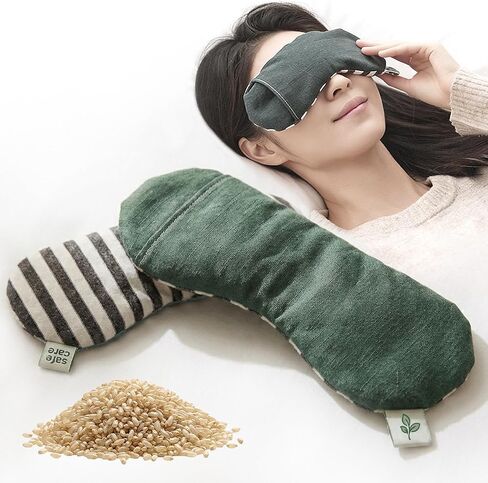 Heated Eye Mask for Dry Eyes - Microwavable Moist Heat Warm Compress, Organic Grain Eye Pillow, Reusable Hot & Cold Eye Steam Mask for Eye Strain Relief LifeCare & SafeCare Korea in Saudi Arabia