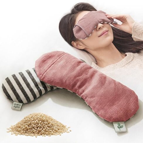 Heated Eye Mask for Dry Eyes - Microwavable Moist Heat Warm Compress, Organic Grain Eye Pillow, Reusable Hot & Cold Eye Steam Mask for Eye Strain Relief LifeCare & SafeCare Korea in Saudi Arabia