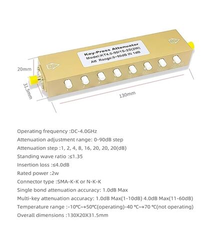 SMA/N نوع DC-3/4 جيجا هرتز 0-30/60/90 ديسيبل 2/5/10 واط مخفف إشارة المفتاح المتغير (0-90 ديسيبل 5 واط، DC-4 جيجا هرتز) in Saudi Arabia