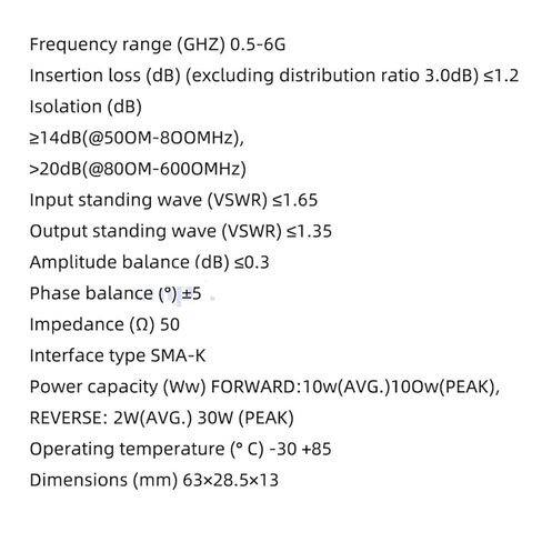 SMA-K Power Divider Splits from 1 to 2 (0.5-6GHz) in Kuwait