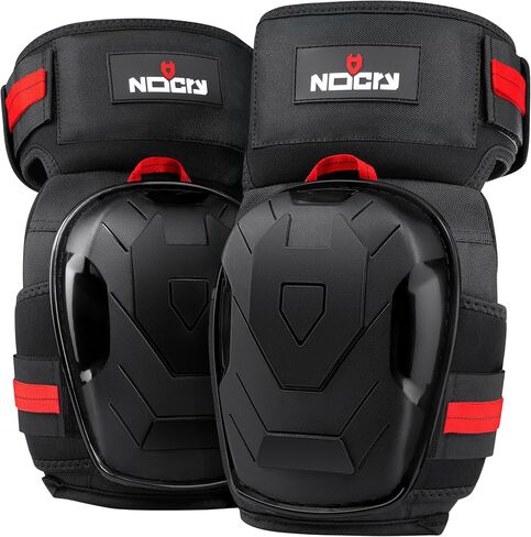 NoCry Professional Gel Knee Pads for Work — Heavy Duty Anti-Slip Cap, Extra Dual-Layer Foam and Cushion, Reinforced Adjustable Non-Slip Straps, Built-in Hangand Pull Loops, Fits Men Women, Black in Kuwait