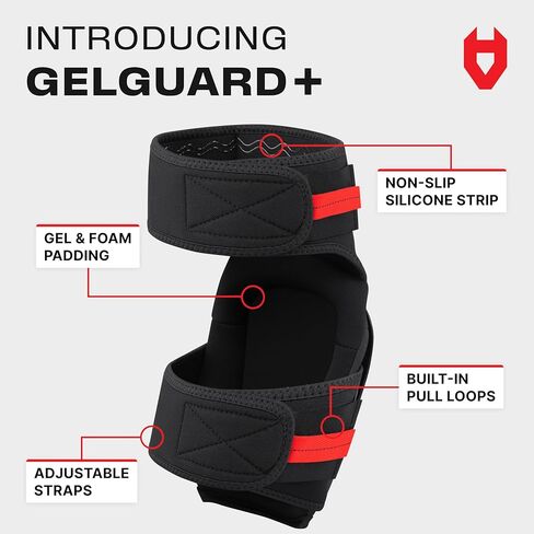 NoCry Professional Gel Knee Pads for Work — Heavy Duty Anti-Slip Cap, Extra Dual-Layer Foam and Cushion, Reinforced Adjustable Non-Slip Straps, Built-in Hangand Pull Loops, Fits Men Women, Black in Kuwait