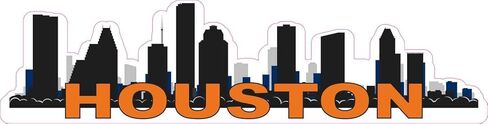 StickerTalk Orange and Blue Houston Skyline Vinyl Sticker, 10 inches by 2.5 inches in Saudi Arabia