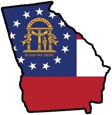 Georgia State Shaped Flag Sticker Self Adhesive Vinyl Decal GA 5" Bumper Locker Laptop Window - Sticks to Any Surface in Saudi Arabia