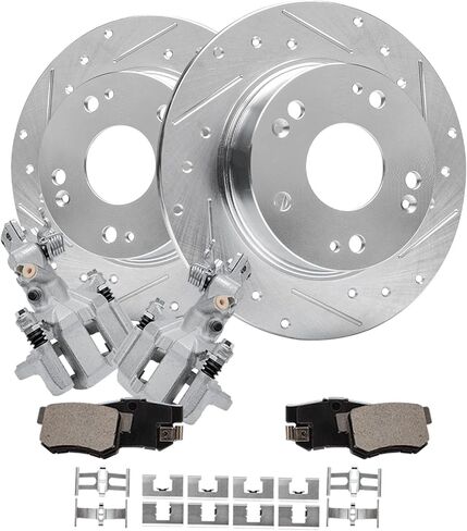 Detroit Axle - مجموعة الفرامل الأمامية لـ CHEVY GMC C1500 Suburban Express Savana 1500 Tahoe Yukon Discor Brake Brake Pads Ceramic Brakes 1996 1997 1998 1999 Replace in Kuwait