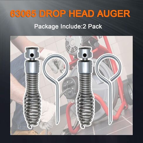 2 Pack 63065 Drop Head Auger T-217 4",Compatible With Ridgid K-40/45,K-50/K-3800/K-400,110 mm Steel,Replace for 63065 in Saudi Arabia