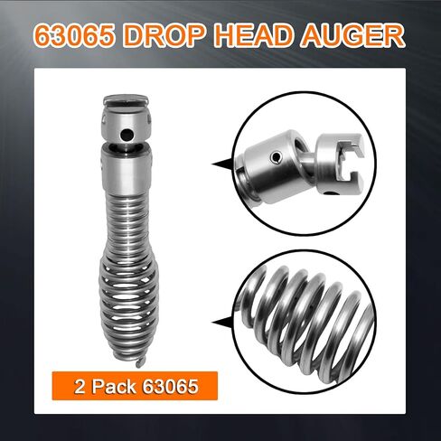 2 Pack 63065 Drop Head Auger T-217 4",Compatible With Ridgid K-40/45,K-50/K-3800/K-400,110 mm Steel,Replace for 63065 in Saudi Arabia