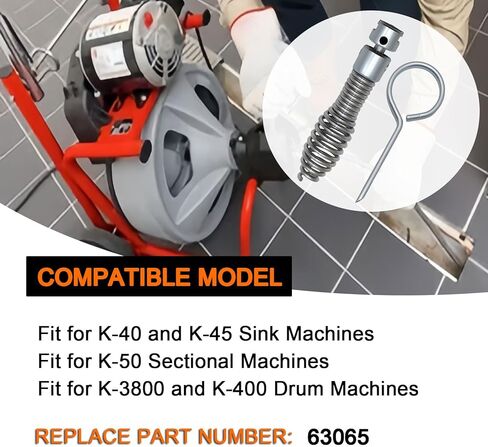 2 Pack 63065 Drop Head Auger T-217 4",Compatible With Ridgid K-40/45,K-50/K-3800/K-400,110 mm Steel,Replace for 63065 in Saudi Arabia