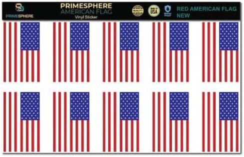 American Flag Waterproof Vinyl Stickers – USA Patriotic Decals USA Patriotic Stickers for Laptops, Water Bottles, Cars, and More (10, Flag Color, 3 x 1.6 Inch) in Saudi Arabia