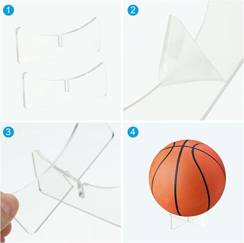Ball Display Stand 3.5 Inch, Multi-Function Acrylic Ball Stand Display Holder for Football Basketball Volleyball Soccer Ball Rugby, Clear in Saudi Arabia