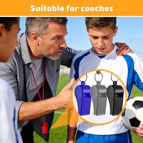 TINSKY 48 Pcs Sport Whistle with Bracelet, 6 Colors Loud Plastic Whistles for Coaches, Referees, Officials, Birthday Party Gift, Emergency Training, the 2026 World Cup Festivals in Kuwait