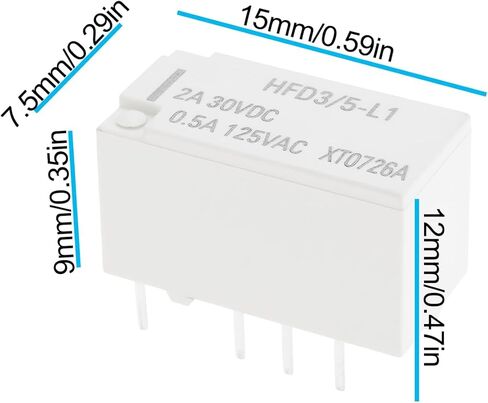 ECSiNG 5 قطعة 2A 5V DC PCB إشارة التتابع HFD3/005-L1 نوع الإغلاق لدوائر التحكم في المعالجات الدقيقة in Saudi Arabia