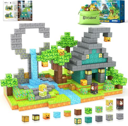 Magnetic Blocks Magnetic Building Toys, Mine Magnet World Building Craft, STEM Toy for Kids Age 4-8 5-7 8-12, Sensory Learning Toys Games, Gift for Boys Girls 3+ Year Old in Saudi Arabia