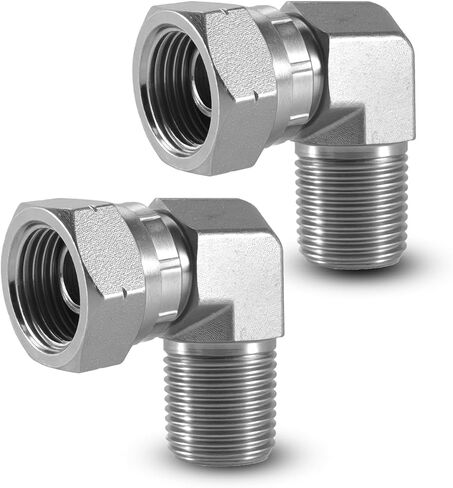90° Elbow Hydraulic Hose Fittings 1/2 Inch NPTF Male x 1/2 Inch NPSM Female, Steel Hydraulic Hose Connector Replace 1501-08-08, 10Pcs in Saudi Arabia