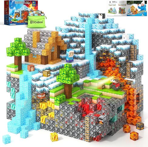 Magnetic Blocks Magnetic Building Toys, Mine Magnet World Building Craft, STEM Toy for Kids Age 4-8 5-7 8-12, Sensory Learning Toys Games, Gift for Boys Girls 3+ Year Old in Saudi Arabia