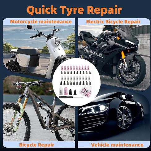 طقم إصلاح الإطارات الفراغي الجديد لعام 2026: مسامير وأدوات مطاطية ذاتية الخدمة مكونة من 20 قطعة بحجمين للسيارات والدراجات النارية والشاحنات والدراجات. in Kuwait