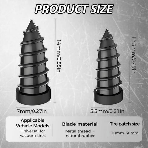 طقم إصلاح الإطارات الفراغي الجديد لعام 2026: مسامير وأدوات مطاطية ذاتية الخدمة مكونة من 20 قطعة بحجمين للسيارات والدراجات النارية والشاحنات والدراجات. in Kuwait
