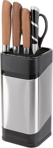 RedCall Kitchen Knife Holder,Stainless Steel Universal Knife Block for Kitchen Counter,Space-Saving Knife Storage Organizer Countertop,Knife Block Holder without Knives (Black) in Saudi Arabia