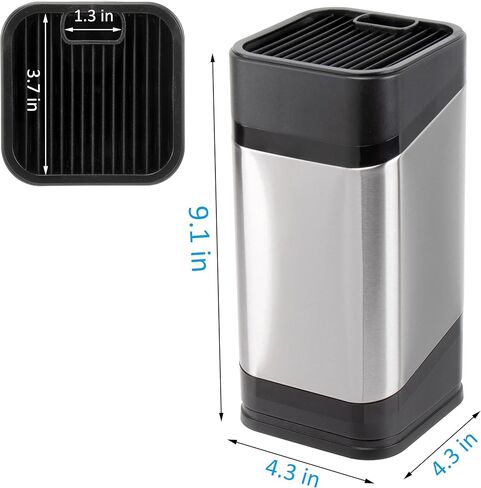 RedCall Kitchen Knife Holder,Stainless Steel Universal Knife Block for Kitchen Counter,Space-Saving Knife Storage Organizer Countertop,Knife Block Holder without Knives (Black) in Saudi Arabia