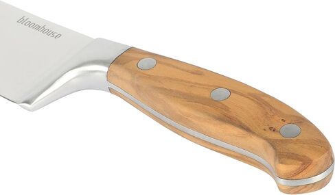Bloomhouse - Two Time Oprah's Favorite Things Winner - 8-Inch Chef's Knife – German Stainless Steel Blade with Forged Italian Olive Wood Handle, Full Tang Kitchen Knife for Slicing, Dicing & Chopping in Saudi Arabia