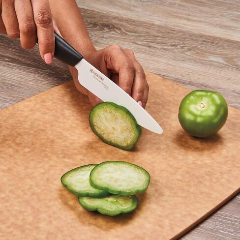 Kyocera’s Revolution 4-Piece Ceramic Knife Set: Ceramic Chef Knife For Your Cooking Needs, 7" Chef's Santoku, 5.5" Santoku, 4.5" Utility & 3" Paring Knives, Black/White in Saudi Arabia