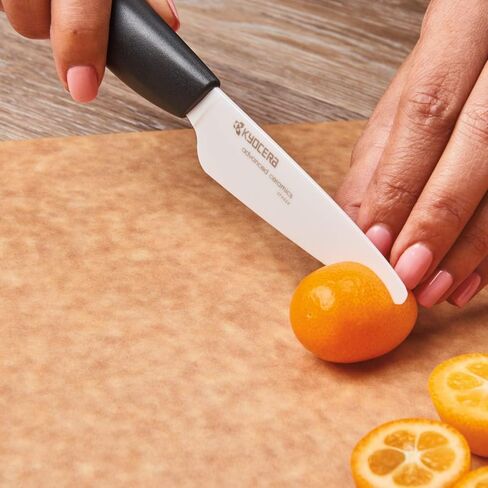 Kyocera’s Revolution 4-Piece Ceramic Knife Set: Ceramic Chef Knife For Your Cooking Needs, 7" Chef's Santoku, 5.5" Santoku, 4.5" Utility & 3" Paring Knives, Black/White in Saudi Arabia
